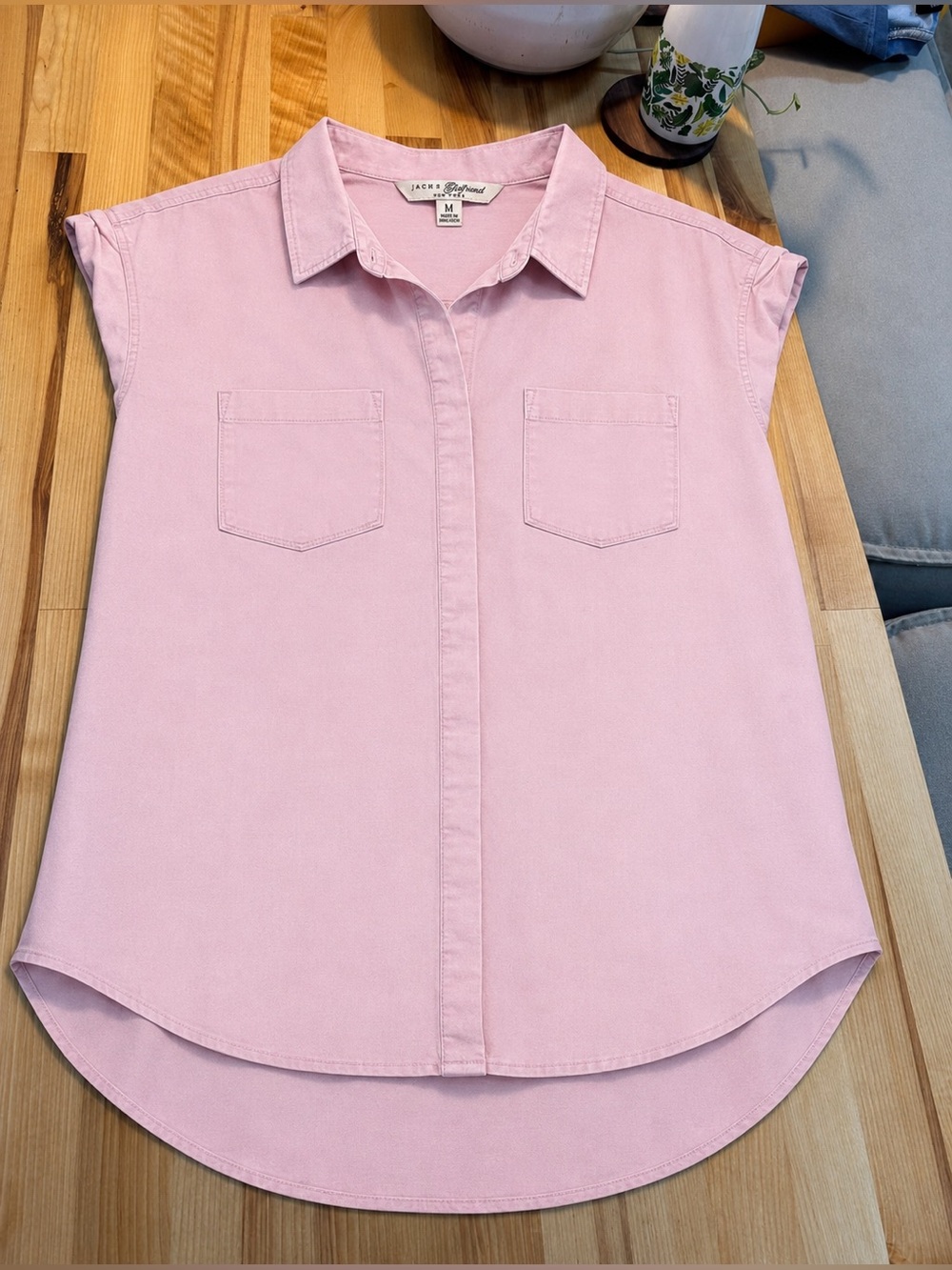 JACHS Girlfriend Pastel Lavender Button-Front Blouse - Picture 2 of 7